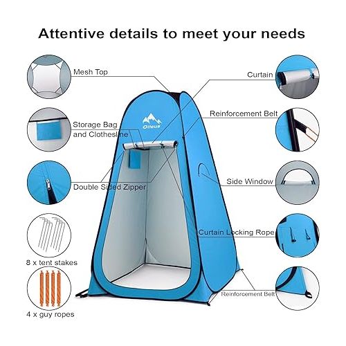  Oileus Pop Up Privacy Tent Portable Shower Tent Beach Changing Room Privacy Tent Camp Toilet Instant Privacy Shelters - Camping Beach Hiking Fishing
