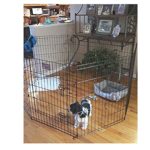 Canine Exercise Pen with Door Playpen 30in Tall Outdoor Heavy Duty Dog Kennel Crate Folding Cage Portable & eBook by OISTRIA