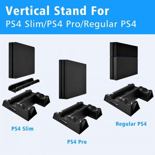  [아마존 핫딜]  [아마존핫딜]OIVO Regular PS4/ PS4 Slim/ PS4 Pro Cooler, Multifunctional Vertical Cooling Stand, PS4 Controller Charger with LED Indicators,Charging Dock Station with 12PCS Games Storage for PS