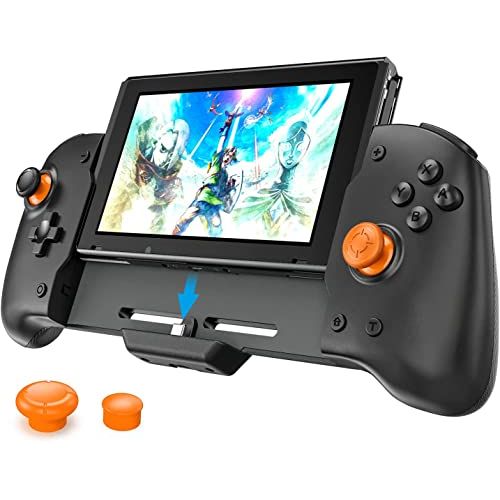  OIVO Switch Controller Grip Compatible with Nintendo Switch， Switch Pro Controller with Comfort Grip， 6 Gyro Axis& Double Motor Vibration for Switch Handheld Mode