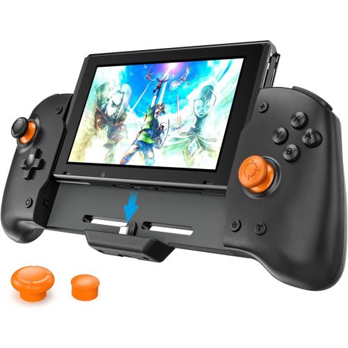  OIVO Switch Controller Grip Compatible with Nintendo Switch， Switch Pro Controller with Comfort Grip， 6 Gyro Axis& Double Motor Vibration for Switch Handheld Mode