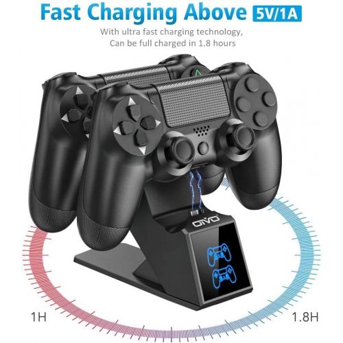  [아마존베스트]PS4 Controller Charger Station, OIVO Playstation 4 Controller Charging Dock Station, Built-in 1.8H Fast-Charging Chip