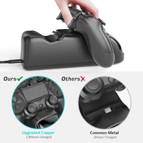  [아마존베스트]PS4 Controller Charger Dock Station, OIVO Controller Charging Dock with Upgraded 1.8Hours-Charging Chip, Charging Dock Station Compatible with Playstation 4 Controller (Regular/Sli