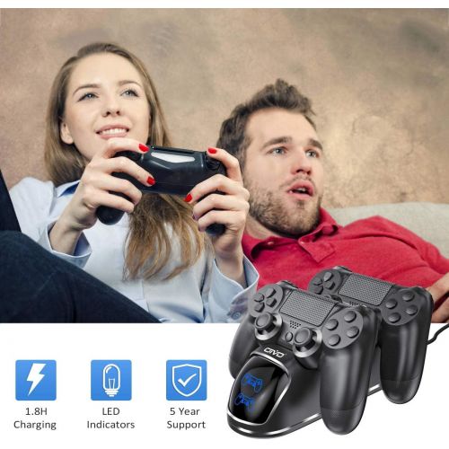  [아마존베스트]PS4 Controller Charger Dock Station, OIVO Controller Charging Dock with Upgraded 1.8Hours-Charging Chip, Charging Dock Station Compatible with Playstation 4 Controller (Regular/Sli