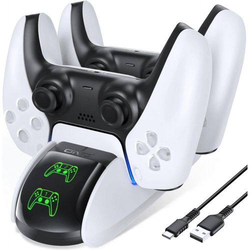  [아마존베스트]OIVO PS5 Controller Charger Station for Playstation 5 PS5 Controller, PS5 Controller Charging Dock, Charger Docking Station with 4 USB-C Type Adapter