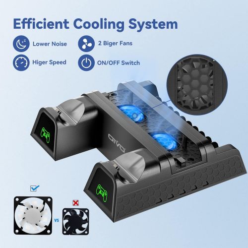  [아마존베스트]OIVO Cooling Stand, Cooling Fan Cooler for Playstation 4 PS4/ PS4 Pro/ PS4 Slim, Dual Controller Charging Dock Station and 12 Games Storage