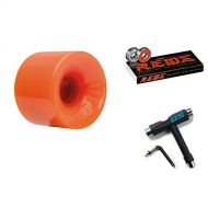 OJ Wheels OJ Hot Juice Orange Skateboard Longboard Cruiser Wheels 60mm 78a (Set of 4) with Bones Reds Bearings and CCS Skate Tool