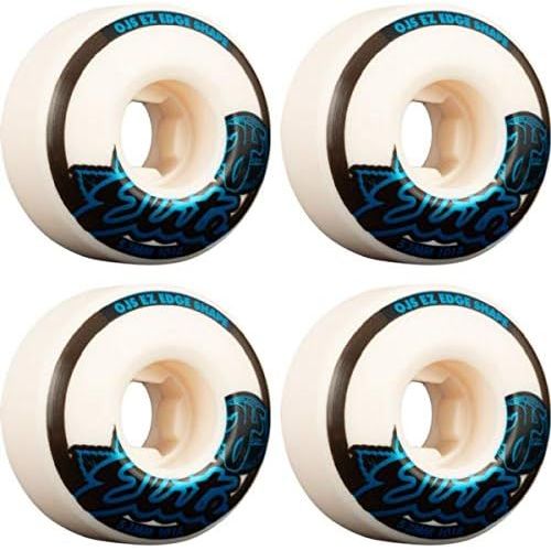  OJ Wheels Elite EZ Edge White Skateboard Wheels - 53mm 101a (Set of 4)