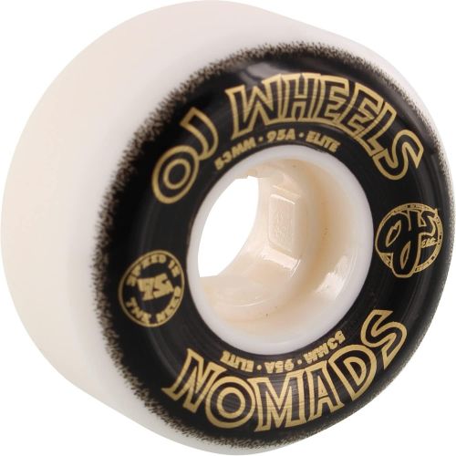  OJ Wheels Elite Nomads White Skateboard Wheels - 53mm 95a (Set of 4)