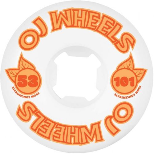  OJ Wheels OJ III Skateboard Wheels 53mm from Concentrate Hardline 101A White/Orange