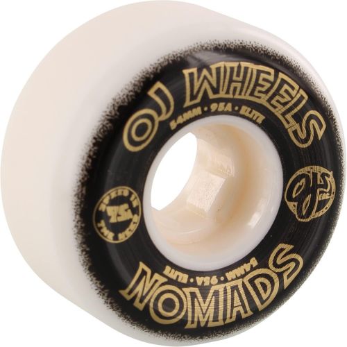  OJ Wheels Elite Nomads White Skateboard Wheels - 54mm 95a (Set of 4)