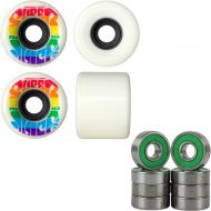 OJ Wheels Skateboard Wheels Mini Super Juice 55mm 78A Soft Rainbow + ABEC 7 Bearings