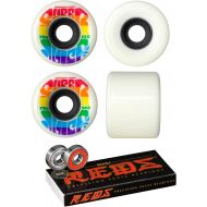 OJ Wheels OJ Skateboard Wheels Mini Super Juice 55mm 78A Rainbow + Bones Reds Bearings