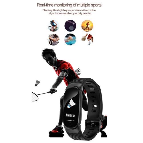  OJBDK Sports Fitness Tracker Waterproof Smart Watch with Calorie Heart Rate Blood Pressure Oxygen Sleep Monitor Step Count Distance Call Message Reminder Multi-Sport