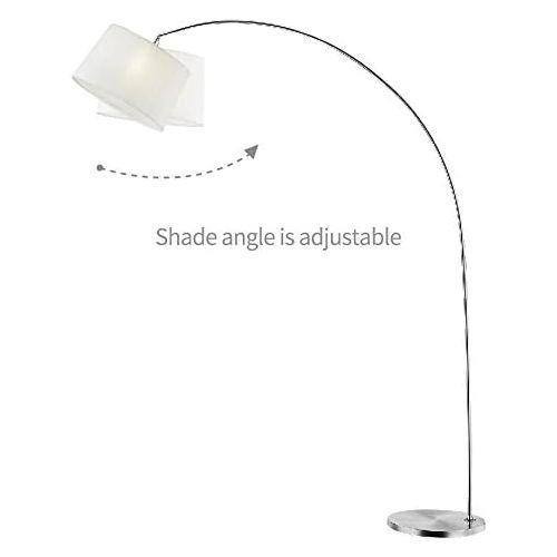  OK Lighting OK-9747-2 80 H Oma Brushed Nickel Arch-Floor Lamp with Satin White Shade