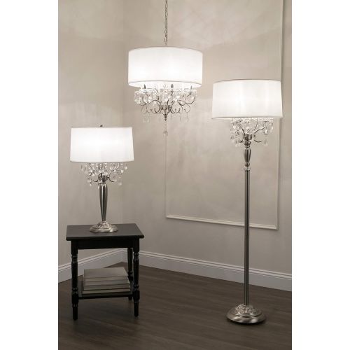  OK Lighting OK-5109F OK-5109f Crystal Silver Floor Lamp, 17 x 17 x 62