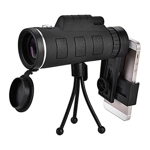  [아마존베스트]OKBY Monocular Telescope 40x Mobile Phone Monocular Kit Telescope Phone Clip Tripod Bag Accessories