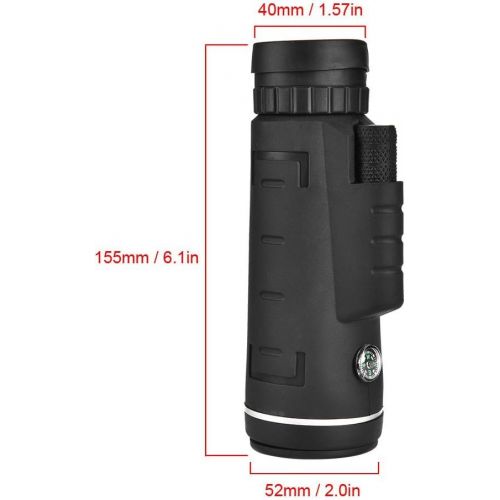  [아마존베스트]OKBY Monocular Telescope 40x Mobile Phone Monocular Kit Telescope Phone Clip Tripod Bag Accessories