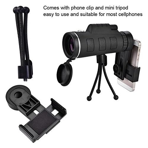  [아마존베스트]OKBY Monocular Telescope 40x Mobile Phone Monocular Kit Telescope Phone Clip Tripod Bag Accessories