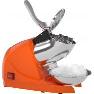 [아마존베스트]OKF Ice Shaver Electric Three Blades Snow Cone Maker Stainless Steel Shaved Ice Machine 220lbs/hr Home and Commercial Ice Crushers (Orange)