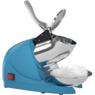 OKF Ice Shaver Prevent Splash Electric Three Blades Snow Cone Maker Stainless Steel Shaved Ice Machine 220lbs/hr Home and Commercial Ice Crushers (Blue)