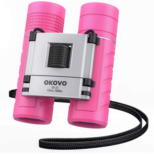  [아마존베스트]OKOVO Binoculars for Kids, 10x22 High-Resolution Real Optics - Compact Shock Proof Kids Binoculars for Bird Watching - Spy Games - Outdoor Play, Best Gifts for 3-12 Years Old Girls