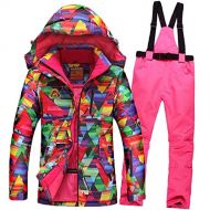 OLEK Waterproof Breathable Bright Color Ski Jacket Windproof Winter Snowboarding Jackets Mountaineering Snow Skiing Pants Set For Womens