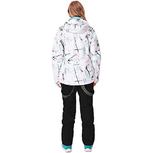  OLEK Womens High Waterproof Windproof Technology Colorful Snowboarding Jacket Ski Pants Set