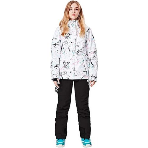  OLEK Womens High Waterproof Windproof Technology Colorful Snowboarding Jacket Ski Pants Set