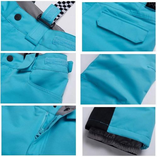  OLEK Womens High Waterproof Windproof Technology Colorful Snowboarding Jacket Ski Pants Set