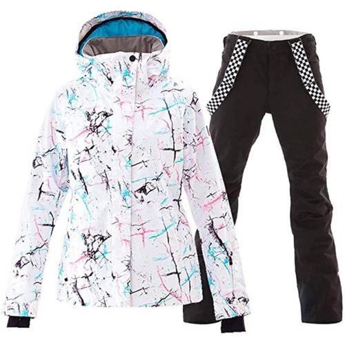  OLEK Womens High Waterproof Windproof Technology Colorful Snowboarding Jacket Ski Pants Set