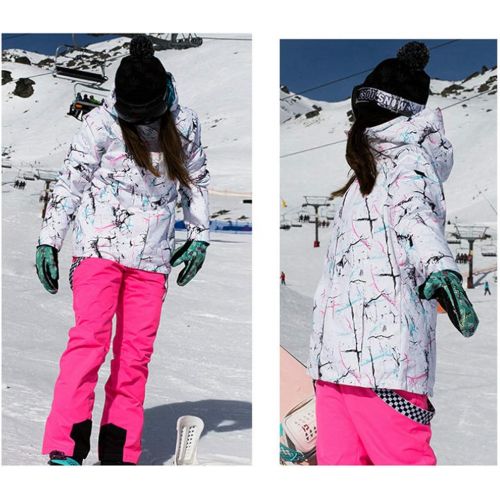  OLEK Womens High Waterproof Windproof Technology Colorful Snowboarding Jacket Ski Pants Set