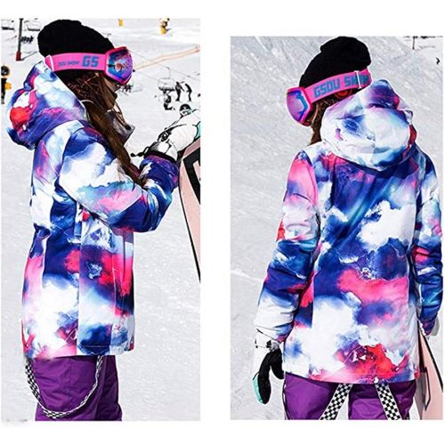  OLEK Womens High Waterproof Windproof Technology Colorful Snowboarding Jacket Ski Pants Set