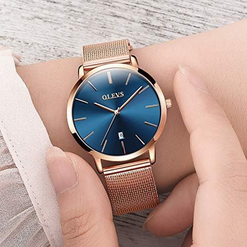  [아마존 핫딜]  [아마존핫딜]OLEVS 6.5mm Ultra Thin Watches for Women Waterproof,Rose Gold Stainless Steel Ladies Watch,Casual Women Watches with Date,Big Face Female Wristwatches,Japanese Quartz Lady Watches,Gifts