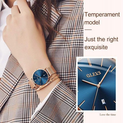  [아마존 핫딜]  [아마존핫딜]OLEVS 6.5mm Ultra Thin Watches for Women Waterproof,Rose Gold Stainless Steel Ladies Watch,Casual Women Watches with Date,Big Face Female Wristwatches,Japanese Quartz Lady Watches,Gifts