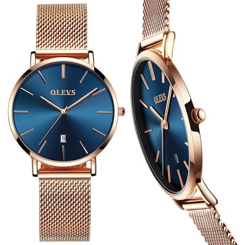  [아마존 핫딜]  [아마존핫딜]OLEVS 6.5mm Ultra Thin Watches for Women Waterproof,Rose Gold Stainless Steel Ladies Watch,Casual Women Watches with Date,Big Face Female Wristwatches,Japanese Quartz Lady Watches,Gifts