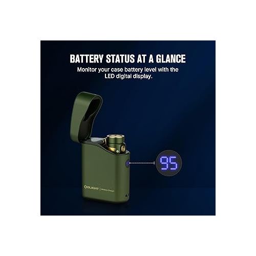  OLIGHT Baton4 Premium Edition EDC Flashlights 1300 Lumens with Type-C Charging Box, Powered By Rechargeable Battery, Small Bright Flashlight IPX8 Waterproof for Camping Emergencies Outdoors (OD Green)