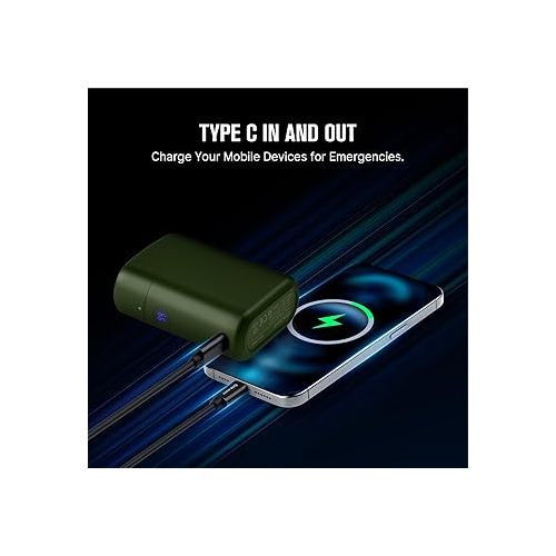  OLIGHT Baton4 Premium Edition EDC Flashlights 1300 Lumens with Type-C Charging Box, Powered By Rechargeable Battery, Small Bright Flashlight IPX8 Waterproof for Camping Emergencies Outdoors (OD Green)