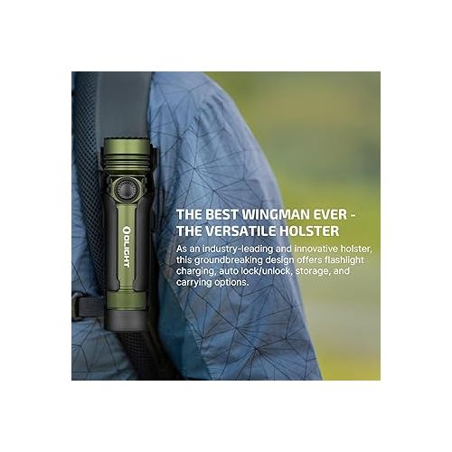  OLIGHT Seeker 4 Pro Rechargeable LED Flashlights, High Lumens Powerful Bright Flashlight 4600 Lumens with USB C Holster, IPX8 Waterproof Flashlight for Emergencies, Camping, Searching (OD Green)