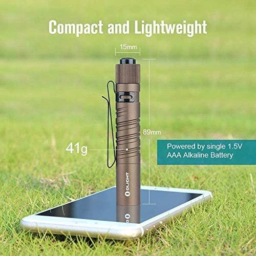  [아마존베스트]OLIGHT Olight I3T EOS 180 Lumens Dual-Output Slim EDC Flashlight for Camping and Hiking, Tail Swith Flashlight with AAA battery (Desert Tan)