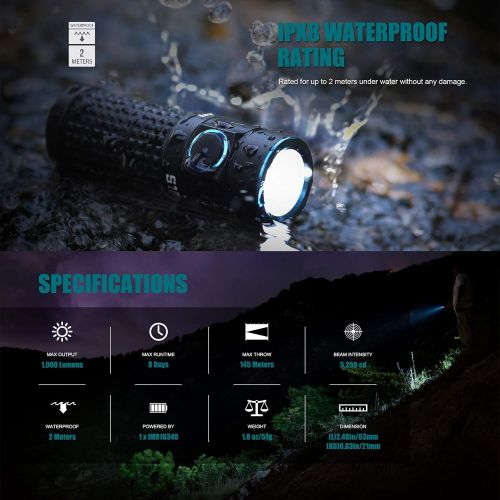  [아마존 핫딜]  [아마존핫딜]Olight S1R Baton II Mini Taschenlampe 1000 Lumen CW LED-Kompakt-EDC-Brenner Magnetische USB-wiederaufladbare kleine Taschenlampe, mit 2 * 16340 Akku + BanTac Batteriefach