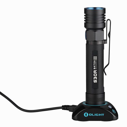  OLIGHT Olight S30R III Poweful 18650 3500mah Rechargeable Flashlight Searchlight CREE LED 1050 Lumens EDC Pocket Light usb Cable and Charging Dock (charger) with Olight Patch