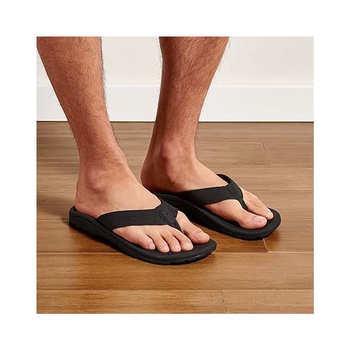  OluKai Ohana Men's Beach Sandals, Quick-Dry Flip-Flop Slides, Water Resistant & Lightweight, Compression Molded Footbed & Ultra-Soft Comfort Fit