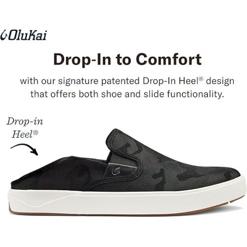  OLUKAI Lae'ahi Pa'i Men's Slip On Sneakers, Lightweight Barefoot Feel & Breathable All-Weather Shoes, Drop-in Heel & Comfort Fit