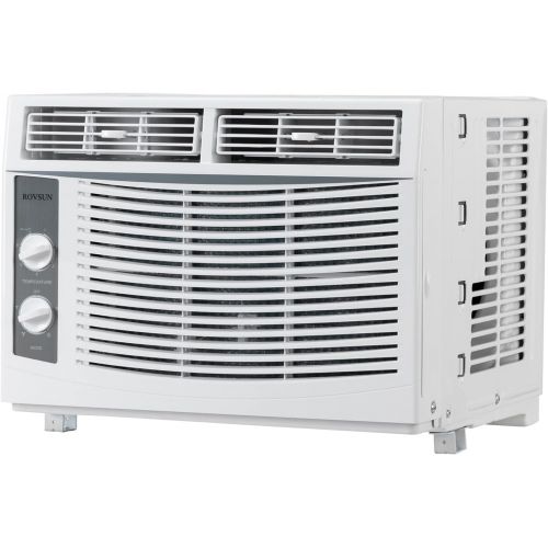  OLYM STORE 5000 BTU Window Air Conditioner, Energy Saving AC Unit with 7 Speeds, 2 Cool and Fan Settings, Washable Filter & Installation Kit Leaf Guards, 110V/60Hz, White