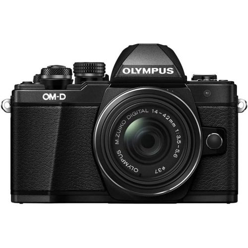  Olympus OM-D E-M10 Mark II Mirrorless Camera with 14-42mm II R Lens (Black)