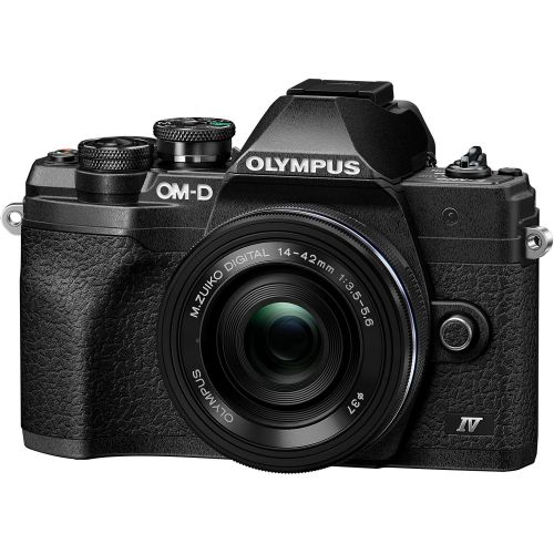  Olympus OM-D E-M10 Mark IV Black Body with Black M.Zuiko Digital ED 14-42mm F3.5-5.6 EZ Lens Kit