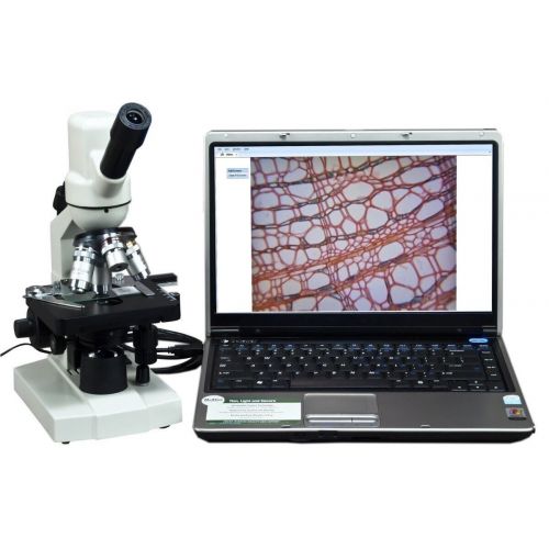  OMAX 40X-2000X Built-in 1.3MP Digital Camera Monocular Compound LED Microscope