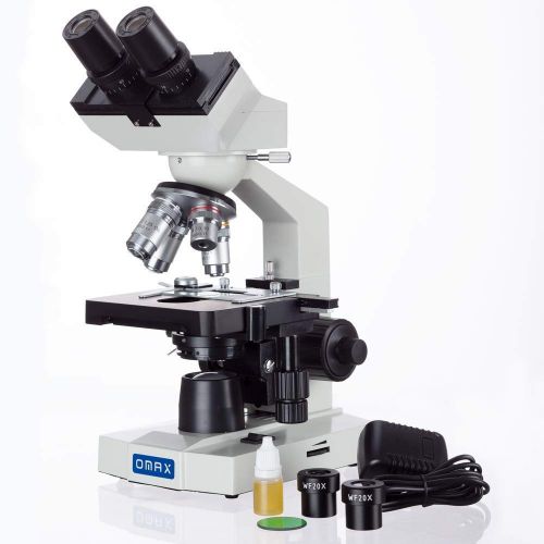  [아마존핫딜][아마존 핫딜] Awarded 2018 Best Compound Microscope - OMAX 40X-2000X Lab LED Binocular Microscope with Double Layer Mechanical Stage w Blank Slides Covers and Lens Cleaning Paper