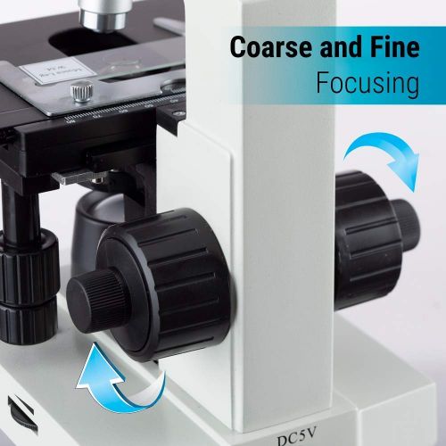  [아마존핫딜][아마존 핫딜] Awarded 2018 Best Compound Microscope - OMAX 40X-2000X Lab LED Binocular Microscope with Double Layer Mechanical Stage w Blank Slides Covers and Lens Cleaning Paper